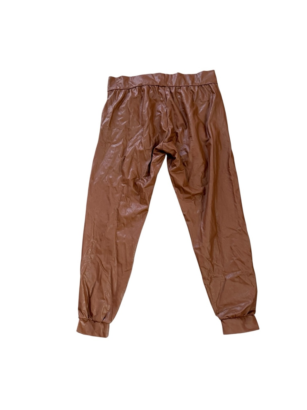 Commando Cognac Brown Faux Leather Joggers